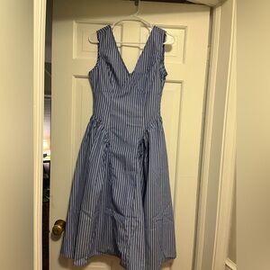 Anthropologie Blue and White Striped Backless Dress